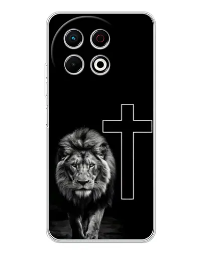 Чехол для TECNO Spark 40 Pro с картинкой «Лев и Крест»