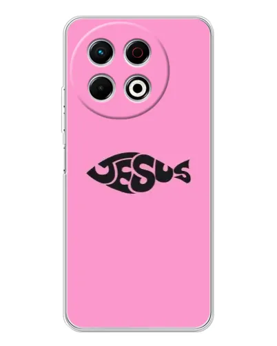 Чехол для TECNO Spark 40 Pro с картинкой «Розовый символ  Jesus»