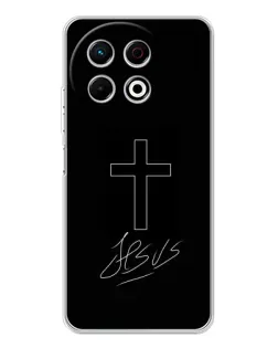 Чехол для TECNO Spark 40 Pro с картинкой «Графический крест Jesus» Чехол для TECNO Spark 40 Pro с картинкой «Графический крест Jesus»