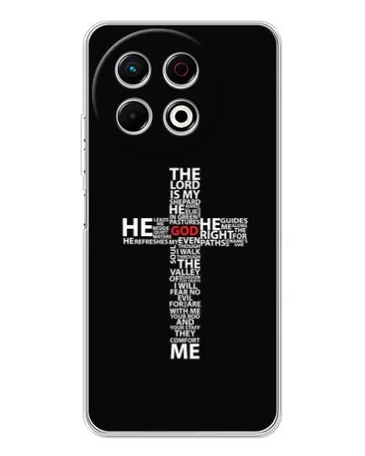 Чехол для TECNO Spark 40 Pro с картинкой «Текстовый крест» Чехол для TECNO Spark 40 Pro с картинкой «Текстовый крест»