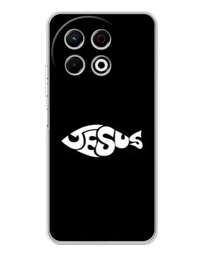 Чехол для TECNO Spark 40 Pro с картинкой «Рыба Jesus» Чехол для TECNO Spark 40 Pro с картинкой «Рыба Jesus»