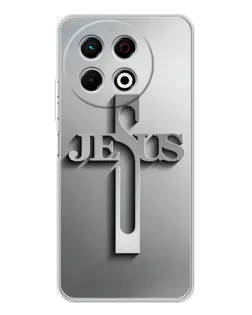 Чехол для TECNO Spark 40 Pro с картинкой «Металлический крест Jesus» Чехол для TECNO Spark 40 Pro с картинкой «Металлический крест Jesus»