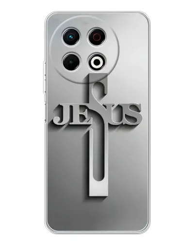 Чехол для TECNO Spark 40 Pro с картинкой «Металлический крест Jesus» Чехол для TECNO Spark 40 Pro с картинкой «Металлический крест Jesus»