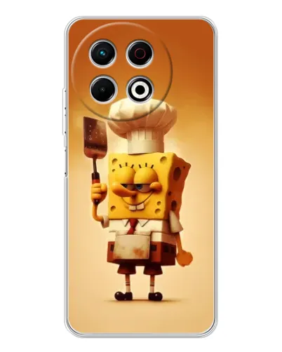 Чехол для TECNO Spark 40 Pro с картинкой «Губка Боб повар»