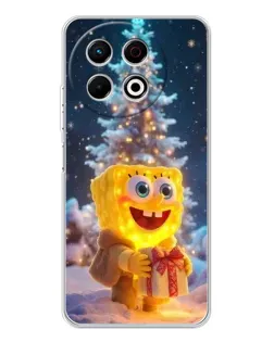 Чехол для TECNO Spark 40 Pro с картинкой «Рождественский Спанч Боб»