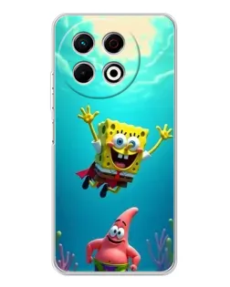Чехол для TECNO Spark 40 Pro с картинкой «Спанч Боб под водой»