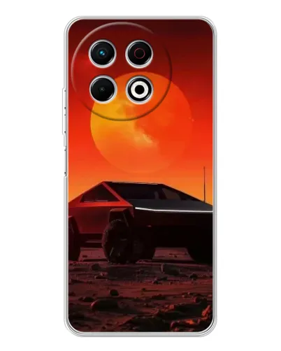 Чехол для TECNO Spark 40 Pro с картинкой «Cybertruck на Марсе»