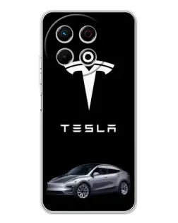 Чехол для TECNO Spark 40 Pro с картинкой «Tesla Model Y»