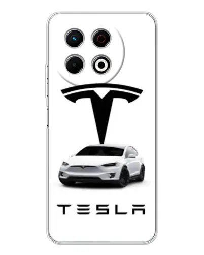 Чехол для TECNO Spark 40 Pro с картинкой «Tesla White Style»