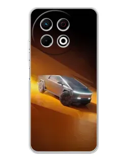 Чехол для TECNO Spark 40 Pro с картинкой «Cybertruck в пустыне»
