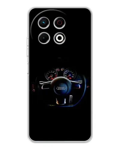 Чехол для TECNO Spark 40 Pro с картинкой «Салон Audi — руль» Чехол для TECNO Spark 40 Pro с картинкой «Салон Audi — руль»