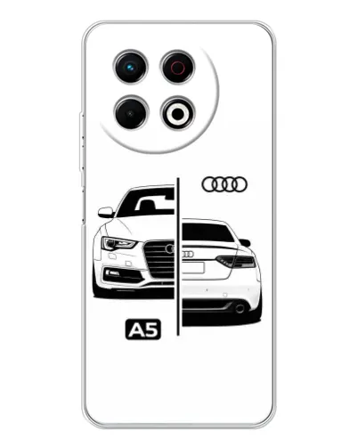 Чехол для TECNO Spark 40 Pro с картинкой «Audi — контрастный дизайн» Чехол для TECNO Spark 40 Pro с картинкой «Audi — контрастный дизайн»