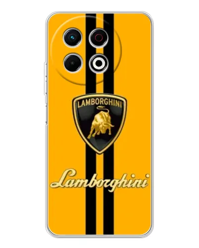 Чехол для TECNO Spark 40 Pro с картинкой «Lamborghini Stripe желтый»