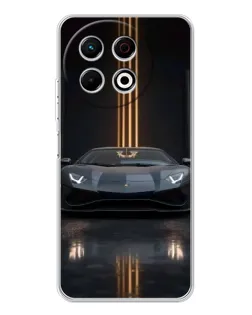 Чехол для TECNO Spark 40 Pro с картинкой «Lamborghini золотые линии»
