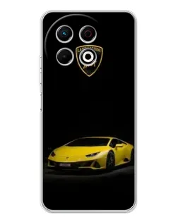 Чехол для TECNO Spark 40 Pro с картинкой «Lamborghini желтый акцент»