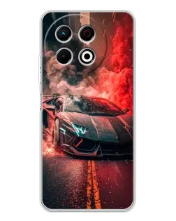 Чехол для TECNO Spark 40 Pro с картинкой «Lamborghini красный дым»