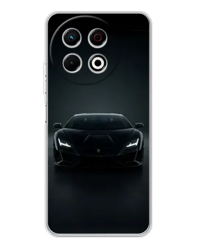 Чехол для TECNO Spark 40 Pro с картинкой «Черный Lamborghini Aventador»