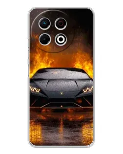 Чехол для TECNO Spark 40 Pro с картинкой «Lamborghini в огне»
