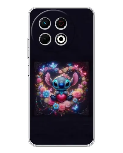Чехол для TECNO Spark 40 Pro с картинкой «Stitch в цветах» Чехол для TECNO Spark 40 Pro с картинкой «Stitch в цветах»