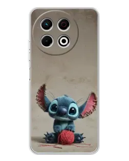 Чехол для TECNO Spark 40 Pro с картинкой «Стич на коричневом фоне»