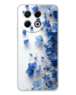 Чехол для TECNO Spark 40 Pro с картинкой «Голубой цветочный каскад» Чехол для TECNO Spark 40 Pro с картинкой «Голубой цветочный каскад»