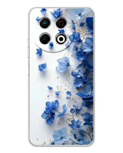 Чехол для TECNO Spark 40 Pro с картинкой «Голубой цветочный каскад» Чехол для TECNO Spark 40 Pro с картинкой «Голубой цветочный каскад»