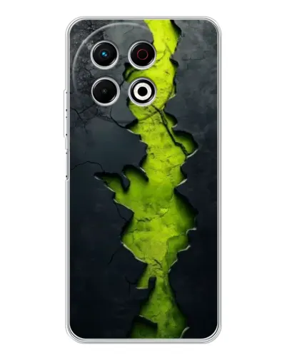 Чехол для TECNO Spark 40 Pro с картинкой «Салатовый разлом скалы» Чехол для TECNO Spark 40 Pro с картинкой «Салатовый разлом скалы»
