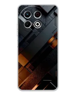 Чехол для TECNO Spark 40 Pro с картинкой «Черные геометрические блоки»