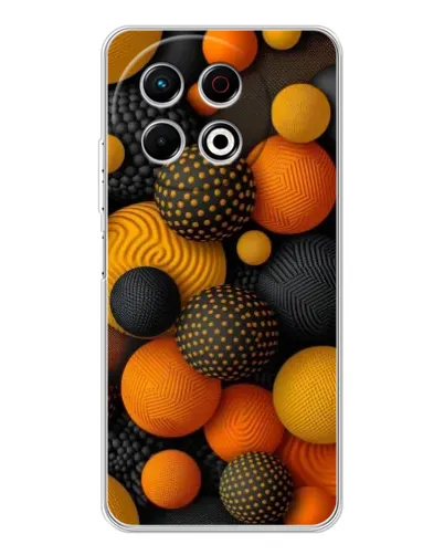 Чехол для TECNO Spark 40 Pro с картинкой «Объемные оранжевые сферы» Чехол для TECNO Spark 40 Pro с картинкой «Объемные оранжевые сферы»