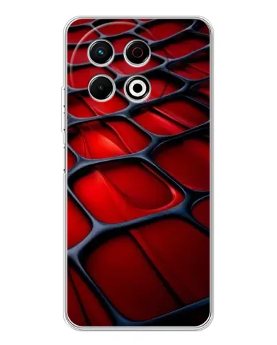 Чехол для TECNO Spark 40 Pro с картинкой «Красная глянцевая сетка» Чехол для TECNO Spark 40 Pro с картинкой «Красная глянцевая сетка»