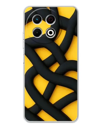 Чехол для TECNO Spark 40 Pro с картинкой «Черное желтое переплетение» Чехол для TECNO Spark 40 Pro с картинкой «Черное желтое переплетение»