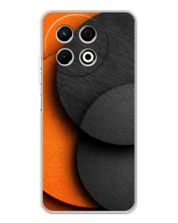 Чехол для TECNO Spark 40 Pro с картинкой «Геометрия оранжевых кругов»