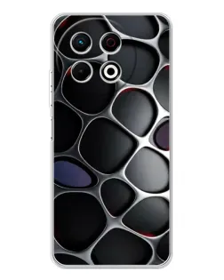 Чехол для TECNO Spark 40 Pro с картинкой «Объемная темная решетка»