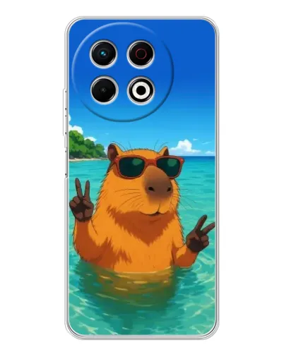 Чехол для TECNO Spark 40 Pro с картинкой «Морская капибара» Чехол для TECNO Spark 40 Pro с картинкой «Морская капибара»