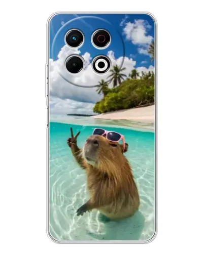 Чехол для TECNO Spark 40 Pro с картинкой «Капибара на море» Чехол для TECNO Spark 40 Pro с картинкой «Капибара на море»