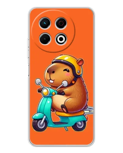 Чехол для TECNO Spark 40 Pro с картинкой «Капибара на скутере» Чехол для TECNO Spark 40 Pro с картинкой «Капибара на скутере»