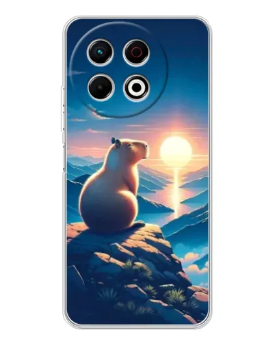 Чехол для TECNO Spark 40 Pro с картинкой «Закат солнца с капибарой» Чехол для TECNO Spark 40 Pro с картинкой «Закат солнца с капибарой»