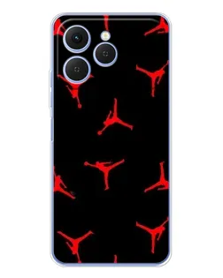 Чехол для TECNO Spark 40 с картинкой «Jordan Red Pattern» Чехол для TECNO Spark 40 с картинкой «Jordan Red Pattern»