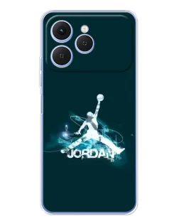 Чехол для TECNO Spark 40 с картинкой «Jordan Blue Fire» Чехол для TECNO Spark 40 с картинкой «Jordan Blue Fire»