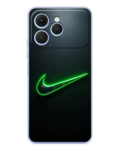 Чехол для TECNO Spark 40 с картинкой «Неоновый контур Nike»