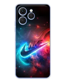 Чехол для TECNO Spark 40 с картинкой «Огненный логотип Nike»