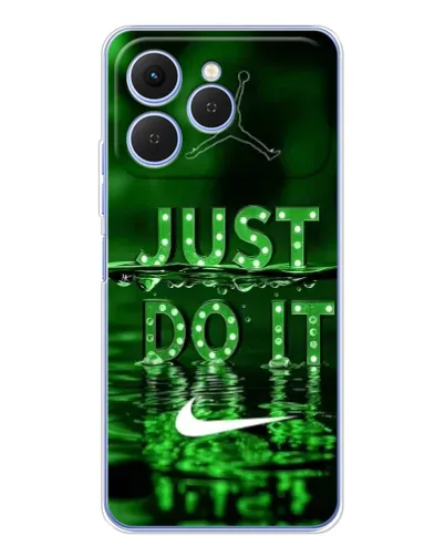 Чехол для TECNO Spark 40 с картинкой «Зеленый неоновый Nike»