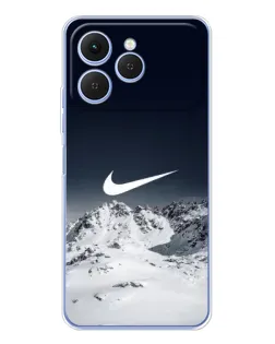 Чехол для TECNO Spark 40 с картинкой «Nike — зимние горы»