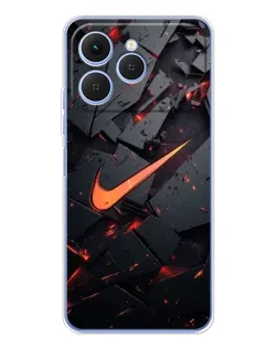 Чехол для TECNO Spark 40 с картинкой «Nike — эффект разломов»