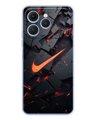 Чехол для TECNO Spark 40 с картинкой «Nike — эффект разломов»