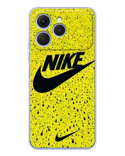 Чехол для TECNO Spark 40 с картинкой «Желтый текстурный Nike»