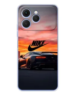 Чехол для TECNO Spark 40 с картинкой «Nike и суперкар»