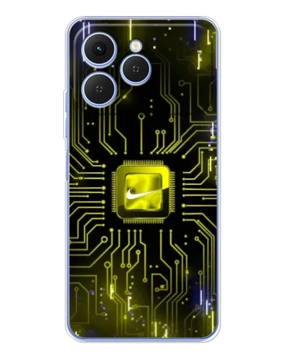 Чехол для TECNO Spark 40 с картинкой «Nike — золотая искра»