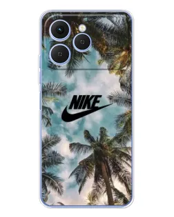 Чехол для TECNO Spark 40 с картинкой «Тропический принт Nike»