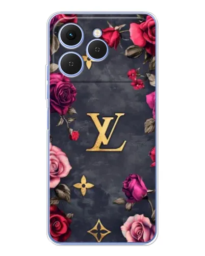 Чехол для TECNO Spark 40 с картинкой «Цветочный Louis Vuitton»